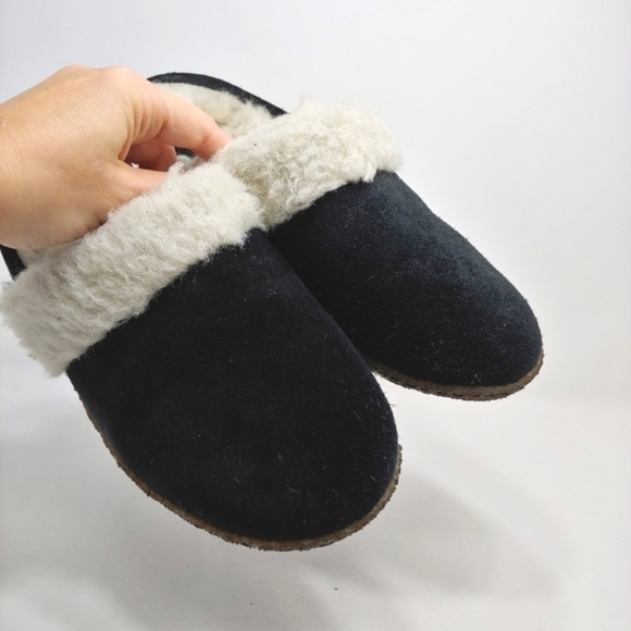 Sorel Women’s Nakiska Slide II Slip On Slipper Black Sudee Faux Sherpa NL3655 6‎ - Picture 7 of 10